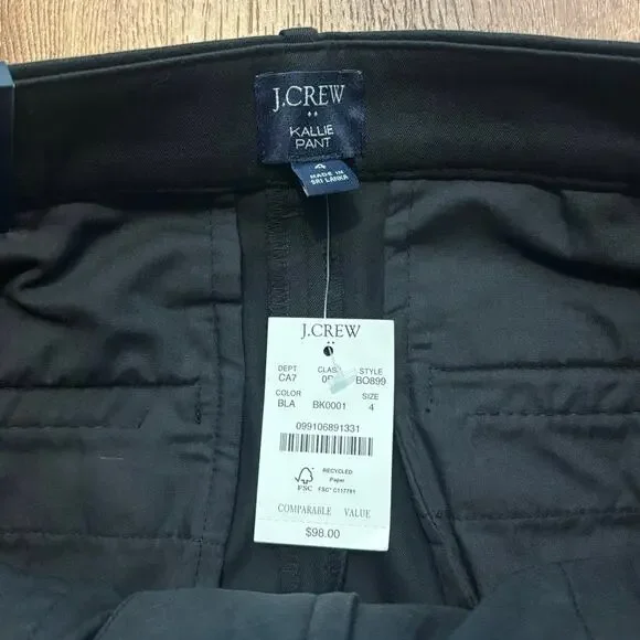 NWT J.Crew Kallie Straight Leg Pant In Black Size 4 - Picture 5 of 8